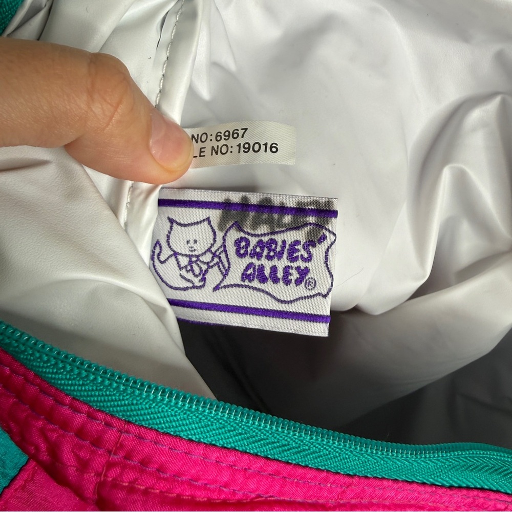 Babies Alley Diaper Bag Retro Colorblock Quilted Teal Magenta Purple - Picture 10 of 12